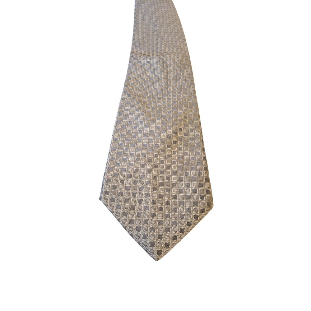 DANIEL CREMIEUX Handmade in USA Silk Tie Men's Long Tan‎ Geometric Designer
